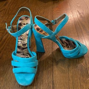 Teal Sam Edelman Platform Sandals